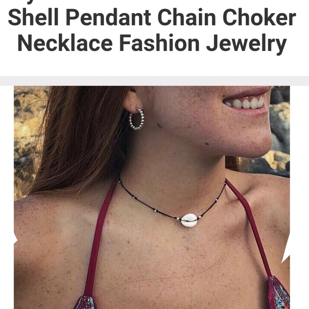 Cowrie shells 🐚 adjustable choker necklace - Picture 3 of 6